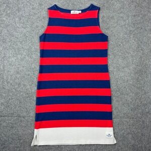 Vineyard Vines Dress Womens XS Blue Red Terry Striped Sleeveless Mini Nautical